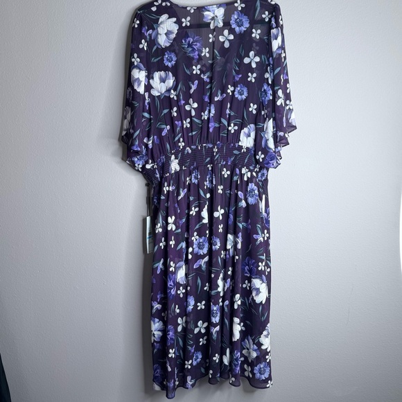 Calvin Klein Purple Floral Midi Dress Size 20W NWT - Picture 1 of 12